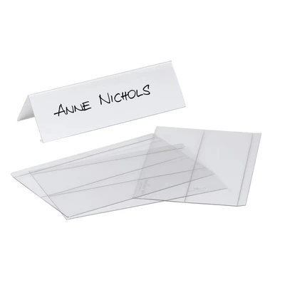Image of Durable PETP Table Badge H x W 61/122 210 mm Pack of 10 Badges Sign Signs Display Displays