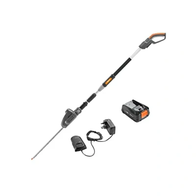 Image of Flymo 18V UltraCut Reach 420 Cordless Telescopic Hedge Trimmer With Power For All Battery, 42cm cutting with, 3m extendable reach, 90 adjustable head, Alliance