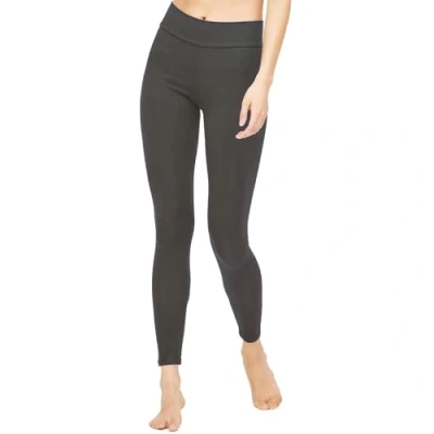 Image of Thought Womens Essential Bamboo &amp; Organic Cotton Thick Leggings Machine Washable Breathable Comfy Full Length Form Fitting Elastic Stretch Base Layer Bottoms for Relaxing, Yoga Grey, Size 16