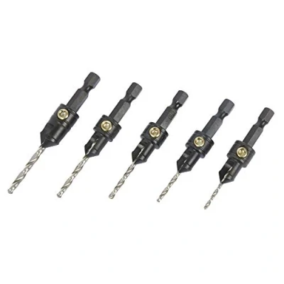 Image of Trend Snappy 5 Piece Countersink &amp; Drill Set for No4 No12 Gauge Screws, Quick Release, Pilot Holes Countersinks in One Go, SNAP/CS/SET