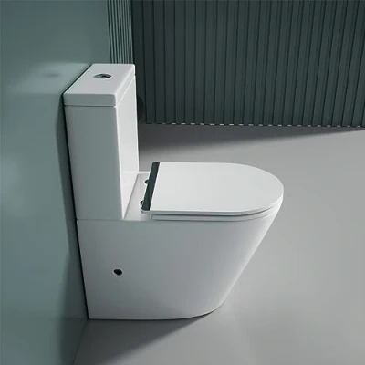 Image of Durovin Bathrooms Close Coupled Toilet with Soft Seat and Cistern Rimless Technology