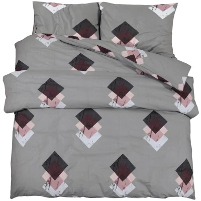 Image of vidaXL Duvet Cover Set Grey 260x220 cm Cotton