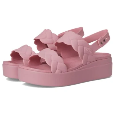 Image of Crocs Women&#039;s Brooklyn Woven Upper LW Wedge Sandal, Rosette, 8 UK