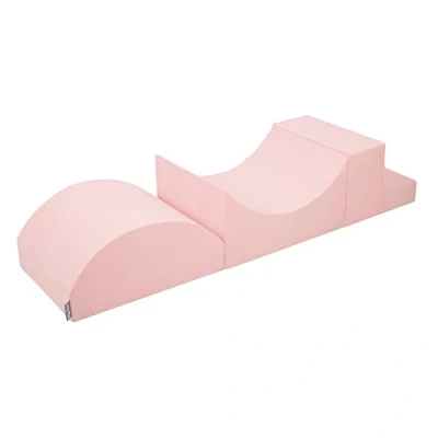 Image of KiddyMoon Foam Playground For Kids Obstacle Course Children Montessori Toy Babies Soft Construction Blocks Element, Halfshaft/Ramp/Step, Made In The EU, Pink:
