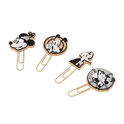 Image of Grupo Erik Disney Mickey 100th Anniversary Pack of 4 Paper Clips with Topper Cute Bookmarks Coloured Funny Bookmark Mouse Gifts