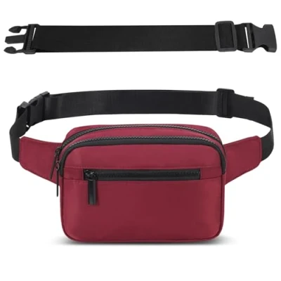 Image of Bumbag for Men Women Ladies Waterproof Fanny Pack with 4 Zipper Pockets and Adjustable Belt Fashion Waist Dog Walking Cycling Hiking Traveling Outdoor Activities