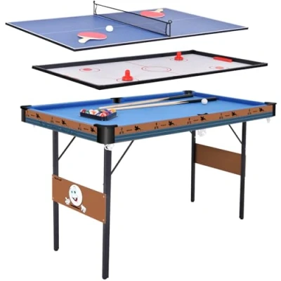 Image of ALPIKA 55Inch 3 in 1 Multi Game Table, Folding Snooker Pool Table/Billiard Air Hockey Table Tennis with All Accessories