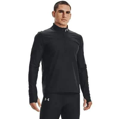 Image of Under Armour Men UA Qualifier Half Zip Warm up Top Black/Black/Reflective (001), Small