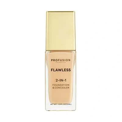 Image of Profusion Cosmetics 2 In 1 Foundation and Concealer for Light Skin Tone, Flawless Full Coverage Matte Finish with Convenient Solution Achieving Polished Look Fair Beige