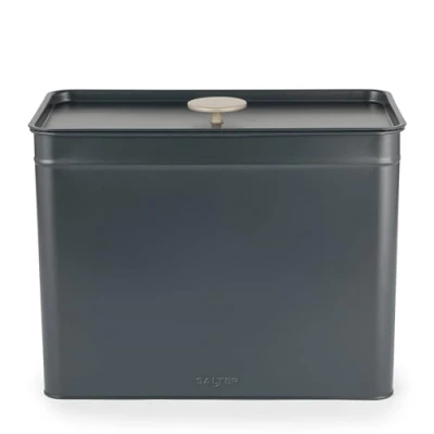 Image of Salter BW12460EU7 Marino Large Bread Bin Storage, Bagels And Pastries, Powder Coated Finish, For Kitchen Countertop, Long Lasting Freshness, Storage Box, 33 x 18 23 cm, Carbon Steel