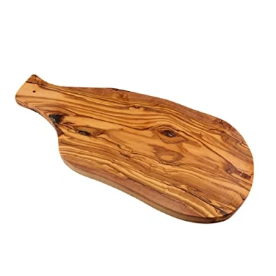 Image of Cleminson® Olive Wood Chopping, Serving and Charcuterie Board Including Carved Handle (40 x 20 cm)