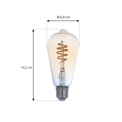 Image of LUUMR Smart LED bulb E27 ST64 amber 4.9W Tuya WLAN