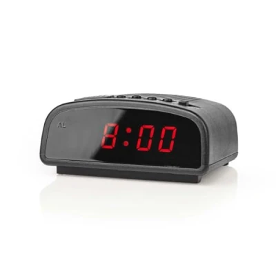 Image of Ex Pro Retro Digital Bedside Alarm Clock with Snooze Function and 24 Hour LED Display, Mains Powered