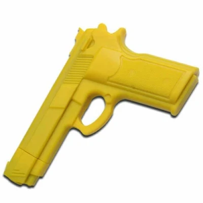 Image of 7&quot; Realistic Fake Rubber Training Gun For Martial Arts Krav Maga Self Defence Orange Black Yellow (Yellow)