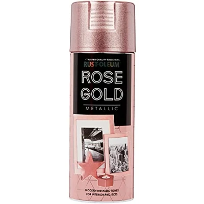 Image of Rust Oleum 400ml Metallic Spray Paint Rose Gold