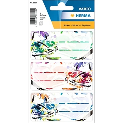Image of Herma 5519 Name Labels for School Trainers Converse Motif 7 Stapler, 6 x 3, 5 cm/Capacity: 9