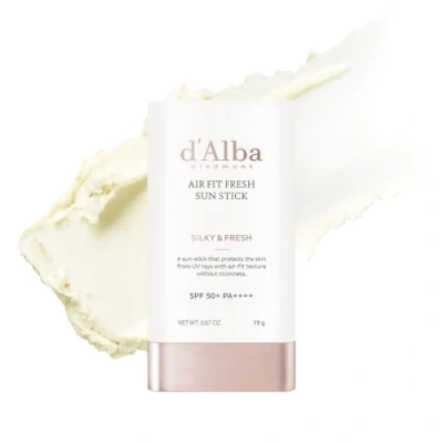 Image of d&#039;Alba Air Fit Fresh Stick SPF50+PA++++, Vegan Sunstick, Non Sticky, Silky Powdery Finish, On the Go Sun Protection, Korean skincare, 19g / 0.67 oz.