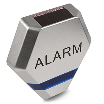 Image of DC3200 Fake Alarm Siren System Dummy Solar Charged 3x LED Burglar Deterrent (Silver/Blue)