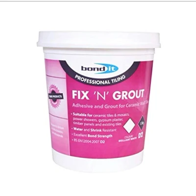 Image of 2 x Bond It 1.5kg Fix N Grout Tile Adhesive Internal Use Ideal for Showers and Wet Rooms D2