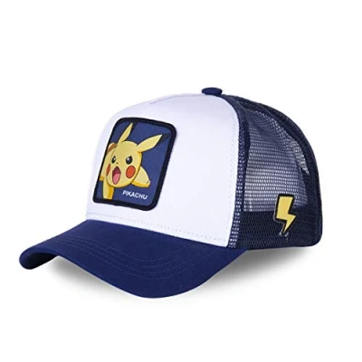 Image of Capslab Pikachu Trucker Cap Pokemon White/Blue One Size