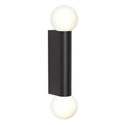 Image of Astro Ortona Twin Bathroom Wall Light IP44 Rated (Matt Black), G9 Lamp, Designed in Britain 1459006 3 Years Guarantee
