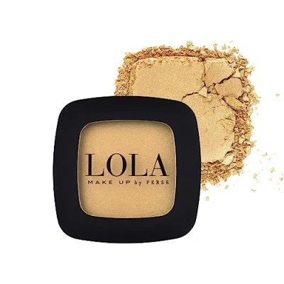 Image of Lola Make Up by Perse Mono Eyeshadow with Natural Ingredients Vegan and Cruelty Free Eye Makeup Palette High Coverage Satin Shadow for Women, Golden (034)