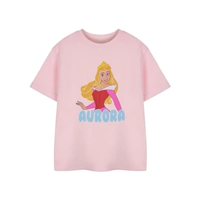 Image of Disney Princess Aurora Pink Short Sleeved T Shirt for Girls Kids Sleeve Graphic Tee Character Apparel Movie Merchandise Gift Children &amp; Teens