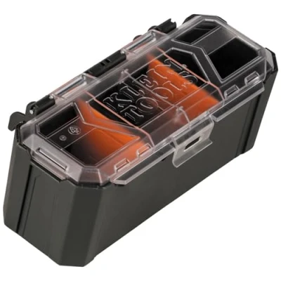 Image of Klein Tools 54815MB MODbox Parts Bin, Modular Tool Storage System Side Mounting Accessory, Easy One Handed Attachment, Clear Lid