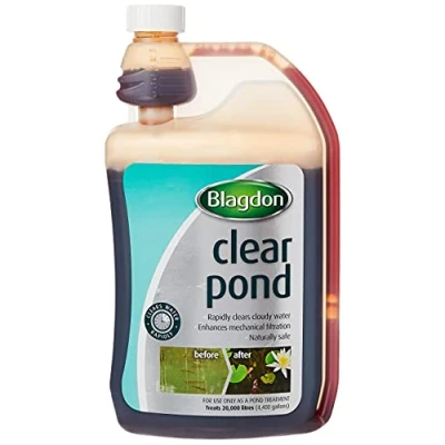 Image of Blagdon Clear Pond Water Treatment, 1 Litre, Clears Dirty Green or Brown Cloudy Quickly, Natural, Wildlife Safe, Harmless to Fish and Filter Bacteria, 1L, Treats 20,000 Litres of
