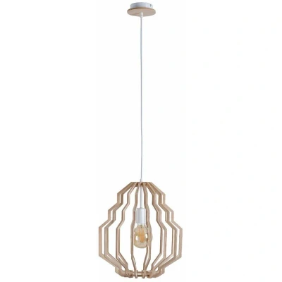 Image of Rufo Wire Frame Pendant Ceiling Light Natural, 35.5cm, 1x E27