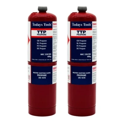 Image of 2x Propane 400g Bottle Disposable Gas Cylinder plumbers torch jet burner