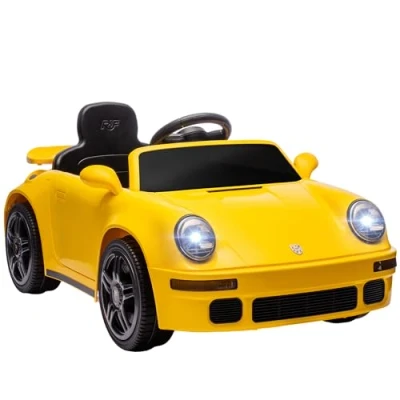 Image of Battery Powered Kids Electric Car with Remote Control, Yellow Aiyaplay