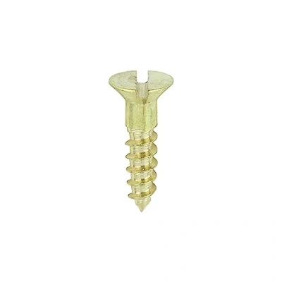 Image of Timco Solid Brass Timber Screws Slot Countersunk (Size 4 x 1/2 200 Pieces)