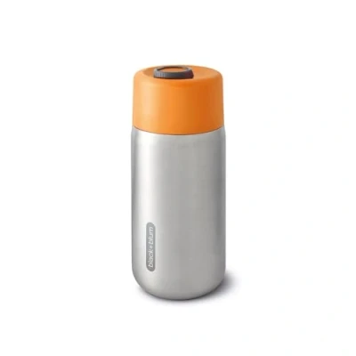 Image of BLACK+BLUM Travel Cup 18/8 Stainless Steel Thermal Insulated Coffee with Leak Proof, Lockable Lid Keeps Hot for 4 hrs, Cold 8 Orange 340ml