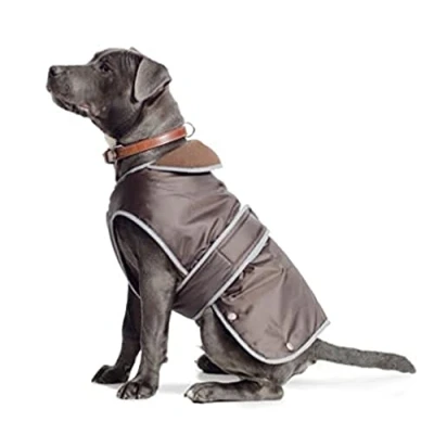 Image of Ancol Muddy Paws All Weather Stormguard Coat . Chocolate. Size Small/Medium ( Length 35cm, up to 56cm girth)