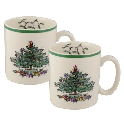 Image of SPODE Christmas Tree Collection Mugs x2
