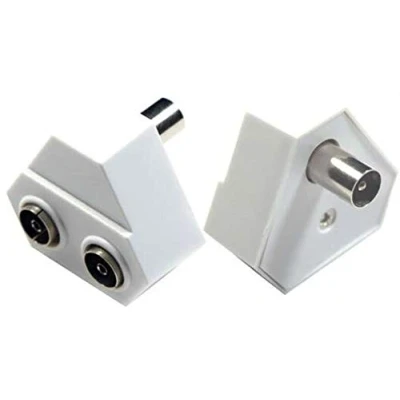 Image of K M Electronics® 2 Way TV Digital Coax COAXIAL Aerial Splitter Lead Cable