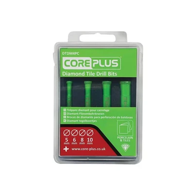 Image of CorePlus DTDM4PC Diamond Tile Drill Bit Set, 4 Piece CORDTDM4PC
