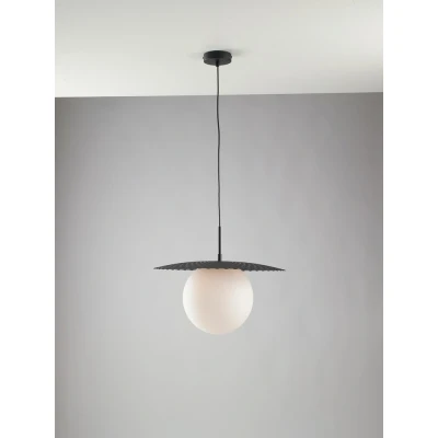 Image of Chaplin Globe Ceiling Pendant, Black, E27