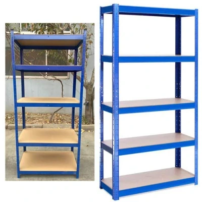 Image of Shelving Units for Storage, Freestanding Boltless Racking, H 150 x W 70 D 30 Cm 5 Tier Shelf 875KG Capacity, Storage Shelves Unit Workbench Workshop Shed Garage Kitchen, Blue