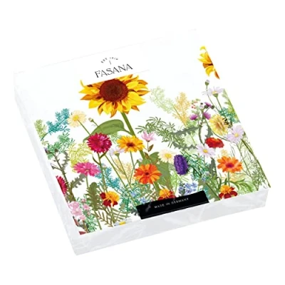 Image of 20 Napkins Sunflower in Flower Meadow Table Decoration Decoupage Napkin Technology 33 x cm