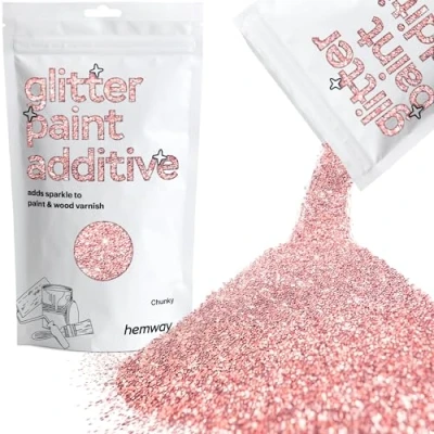 Image of Glitter Paint for Walls Light Rose Gold Additive Emulsion Latex Acrylic Sparkles Chunky Interior Painting 100g / 3.5oz