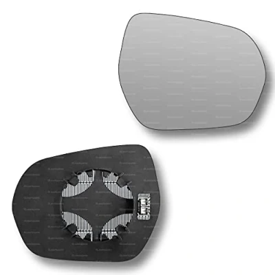 Image of Less4spares Replacement Wing Mirror Glass Right Compatible with Ford Fiesta 2017 2022 CLIP ON Driver Off side Heated Convex