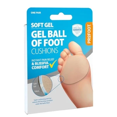 Image of Profoot Soft Gel Ball of Foot Cushions Instant Pain Relief Absorbs Shock, Reduces Friction &amp; Redistributes Pressure Ideal for Metatarsalgia and Morton&#039;s Neuroma