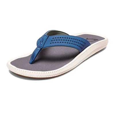 Image of OLUKAI Ulele Sandals Men&#039;s Slate Blue/Charcoal 12