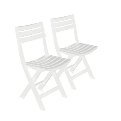 Image of 1 2 4 6Pcs Collapsible Outdoor Folding White Garden Chairs Camping Patio Lounge (2, White, One Size)