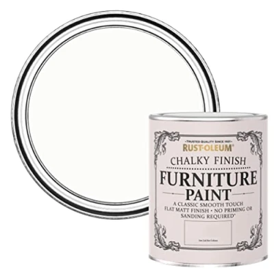 Image of Rust Oleum AMZ0010 A Classic, Smooth Touch Flat matt Watercolour Paint Finish, Chalk White, 750ml