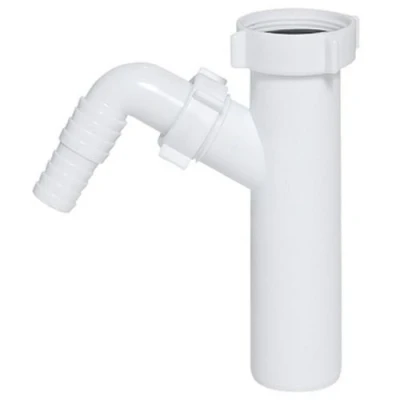 Image of Aniplast Drain Waste Trap Pipe Connector, 1 1/2&#039;&#039; BSP x 40mm, Single Dishwasher Input, White, A116
