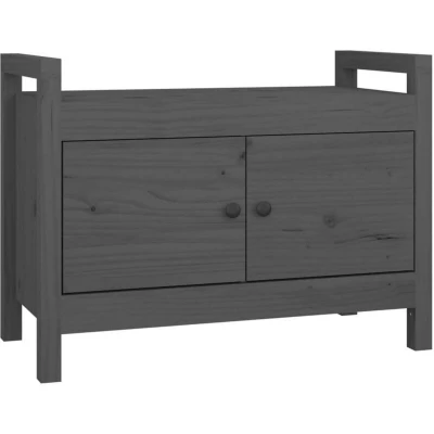 Image of vidaXL Hall Bench Grey 80x40x60 cm Solid Wood Pine