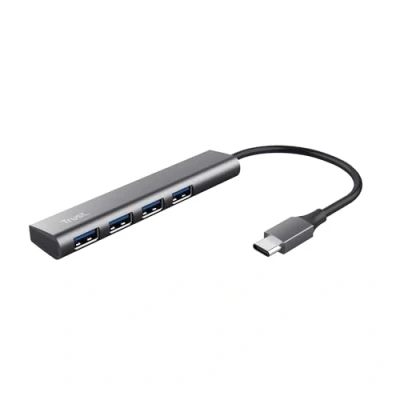 Image of Trust Halyx USB C Hub 4 Port A 3.2 Gen 1, Thin and Compact Data Hub, 5 Gbps Transfer Speed, Plug &amp; Play, Slim Portable Splitter for PC, Computer, Desktop, Laptop, Macbook